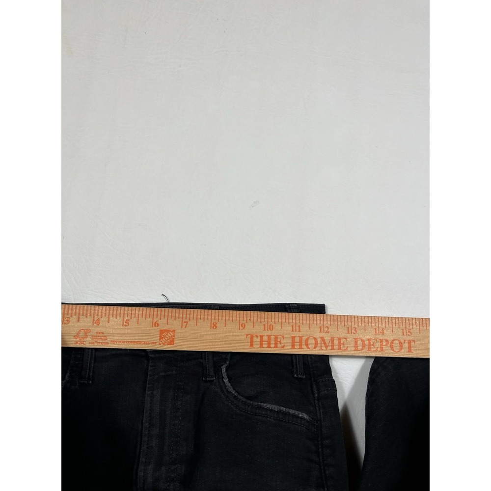 Mother Lil Hustler Ankle Fray Jeans Womens 24 Black Denim Not Guilty Frayed Hem - Picture 7 of 10